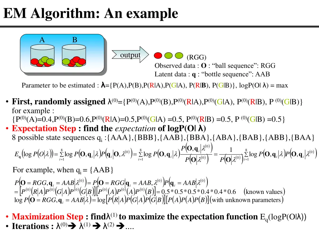 em algorithm an example