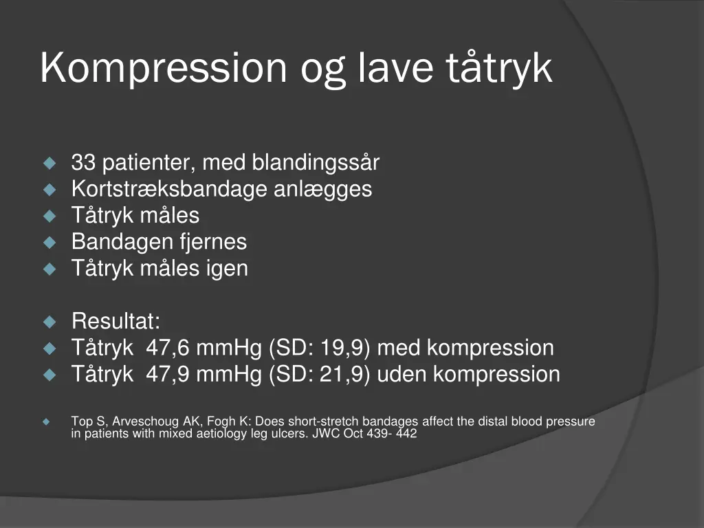 kompression og lave t tryk