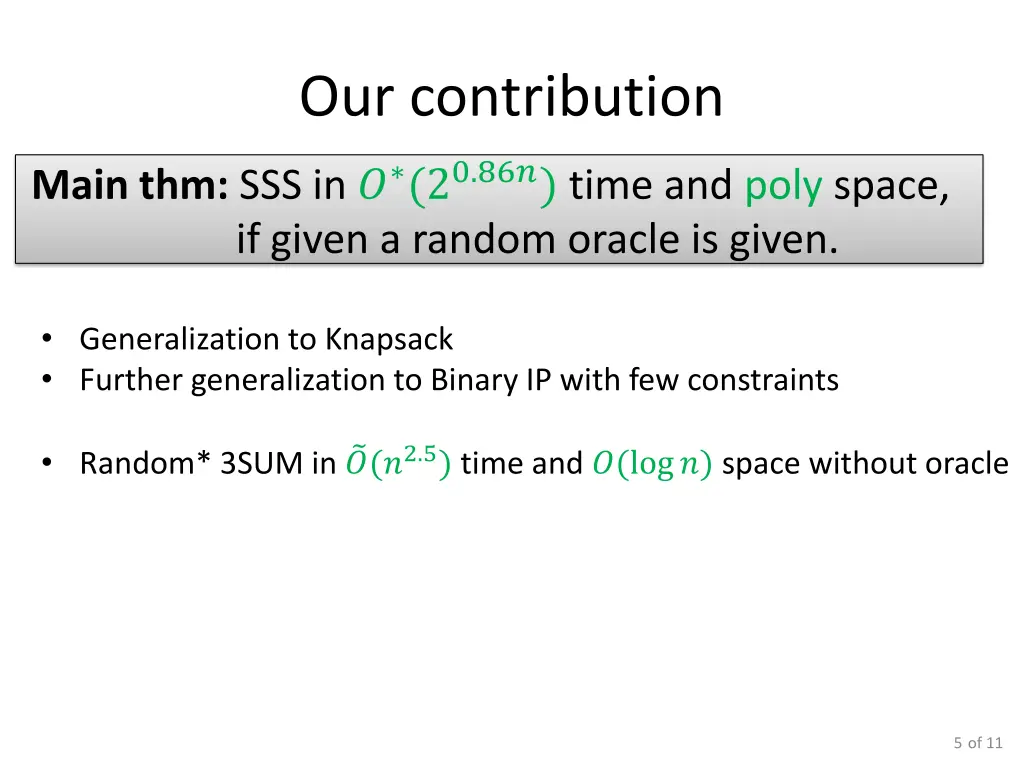 our contribution 1
