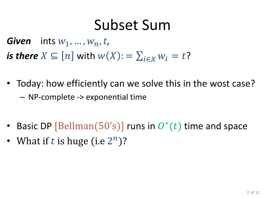 subset sum