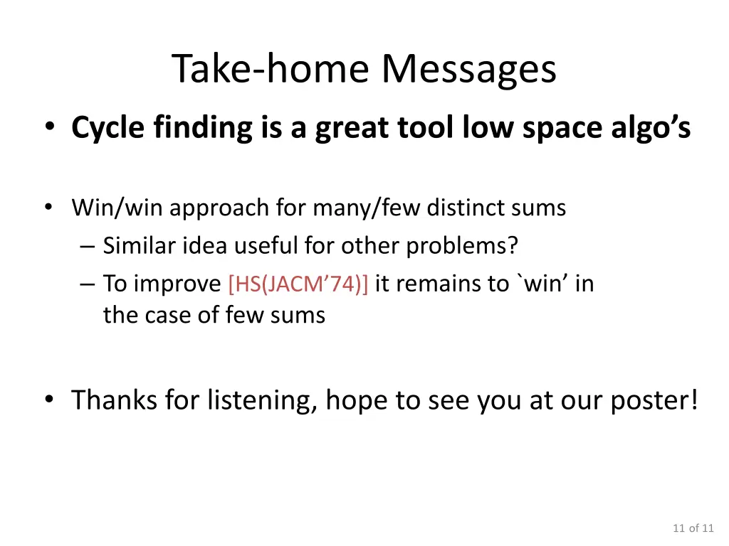 take home messages cycle finding is a great tool