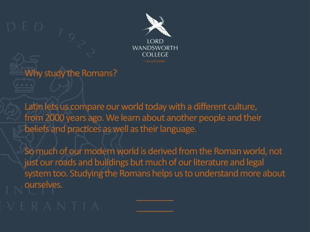 why study the romans