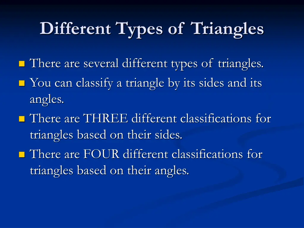 different types of triangles