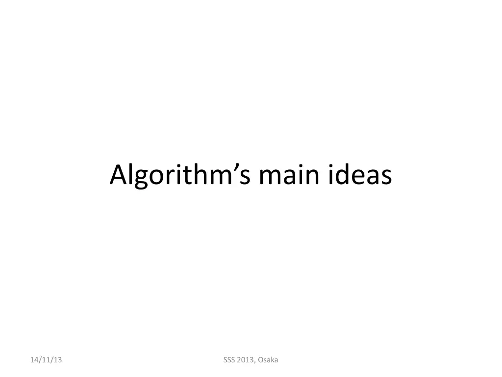 algorithm s main ideas