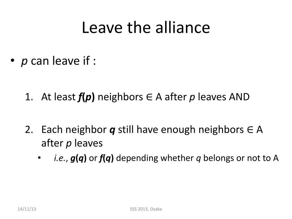 leave the alliance