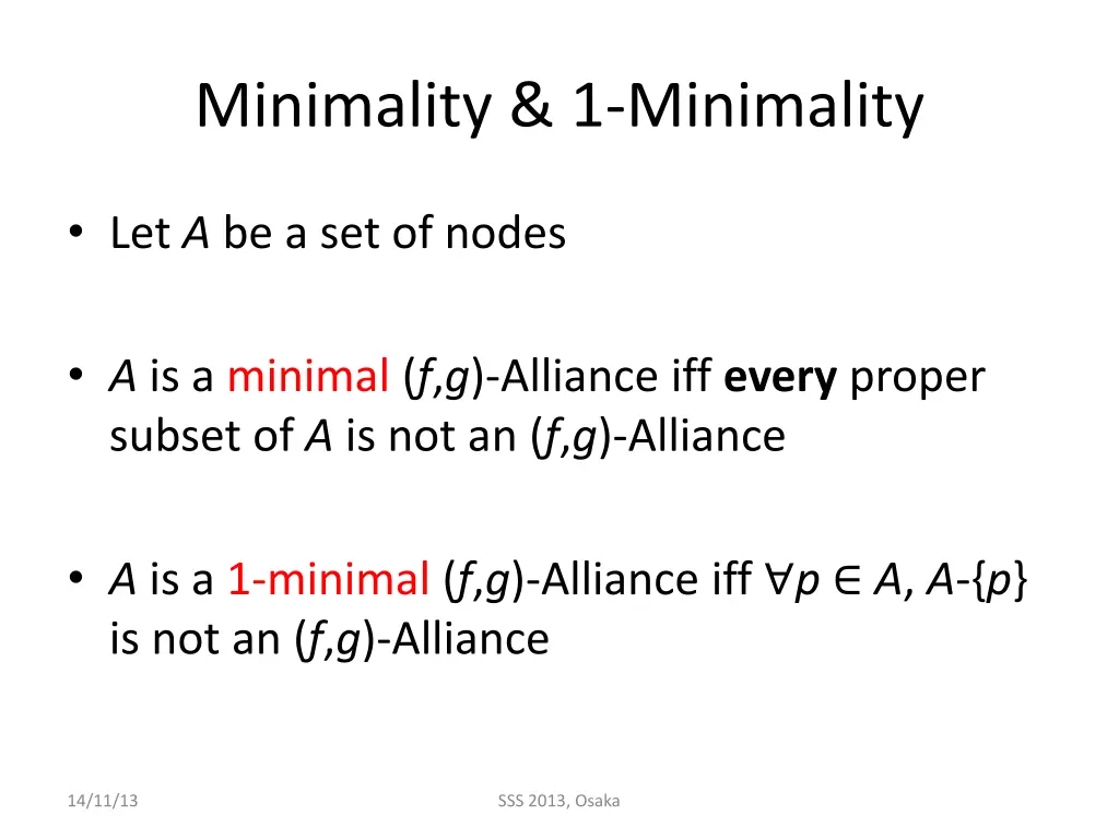 minimality 1 minimality
