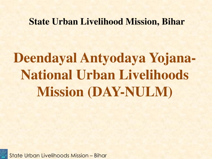 state urban livelihood mission bihar