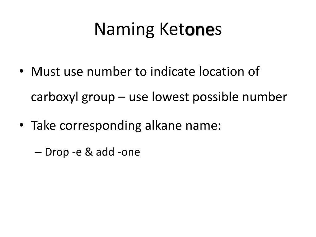 naming ketones