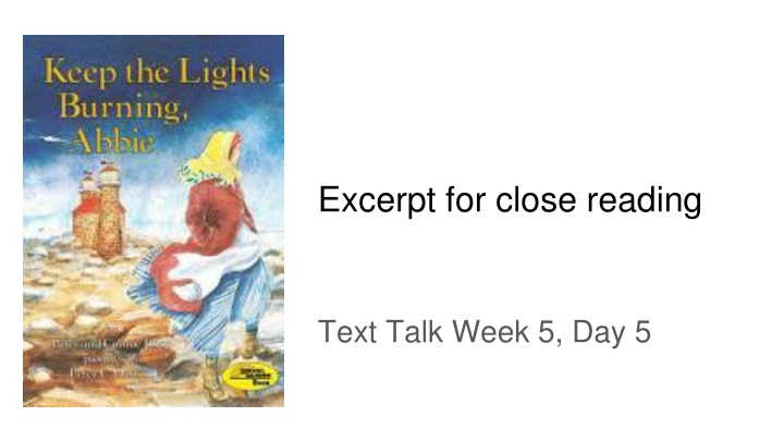 excerpt for close reading