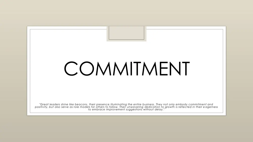commitment