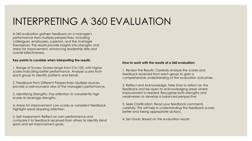 interpreting a 360 evaluation