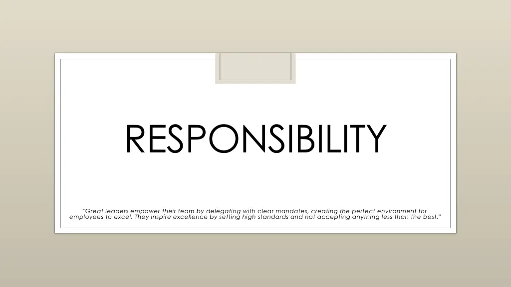responsibility
