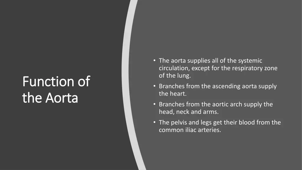 the aorta supplies all of the systemic