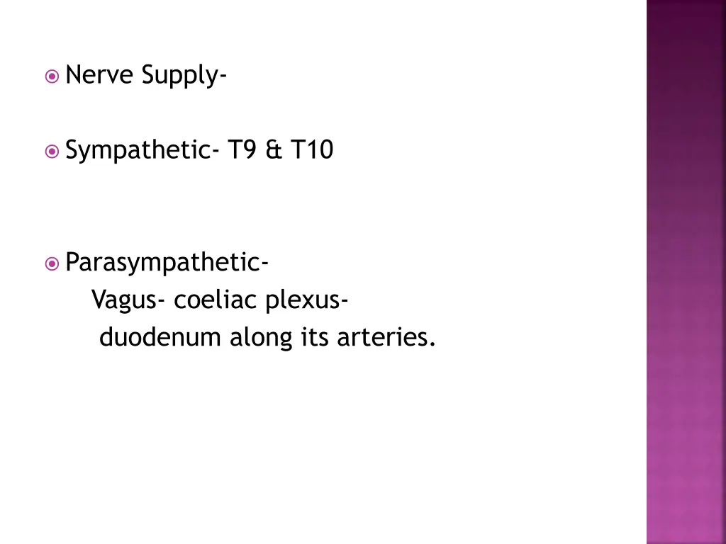 nerve supply