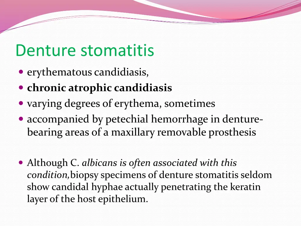 denture stomatitis