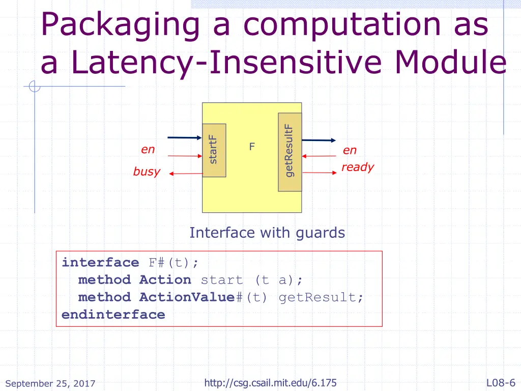 packaging a computation as a latency insensitive