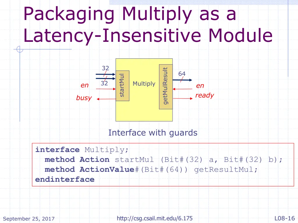 packaging multiply as a latency insensitive module