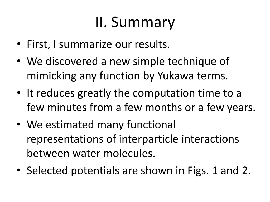 ii summary