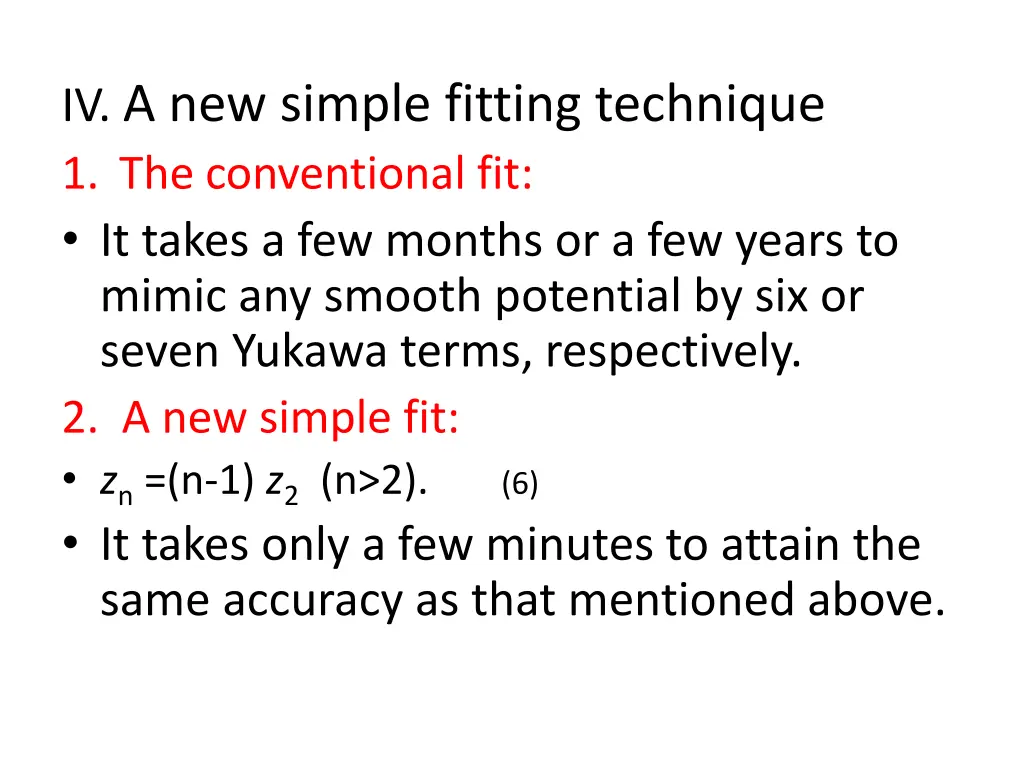iv a new simple fitting technique