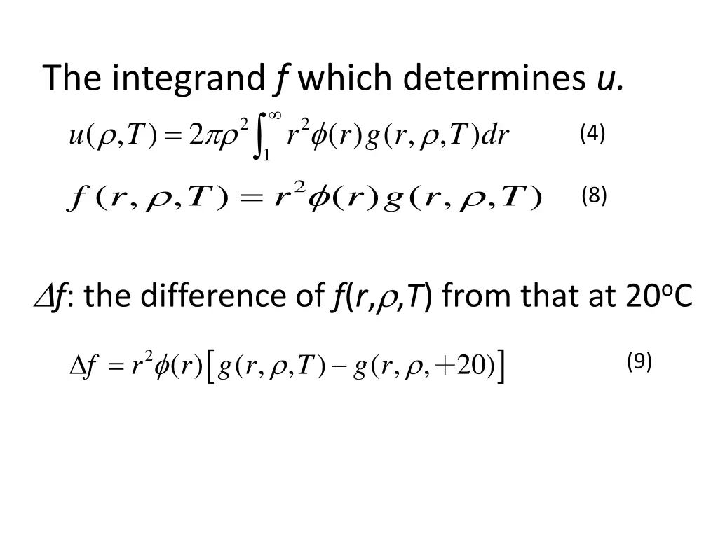 the integrand f which determines u 2 u t r
