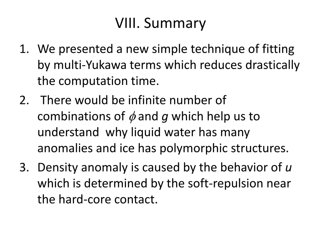 viii summary