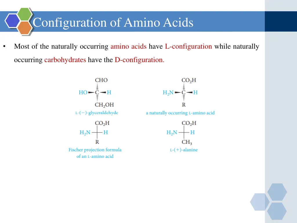 configuration of amino acids