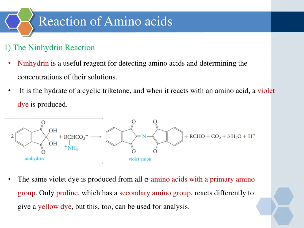 reaction of amino acids
