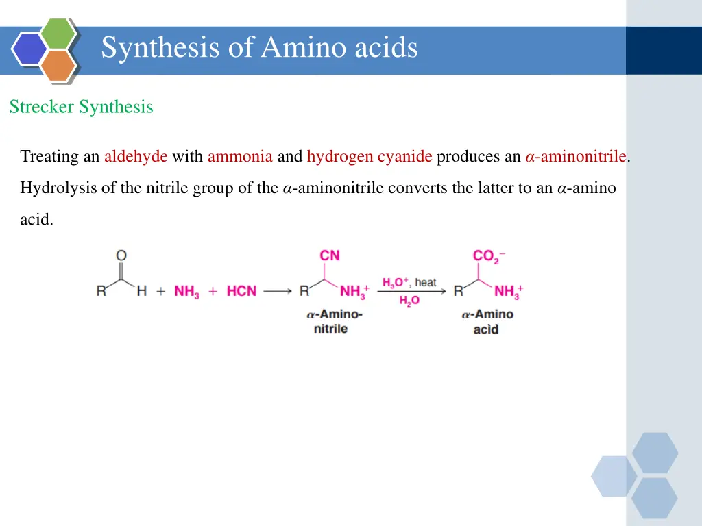 synthesis of amino acids