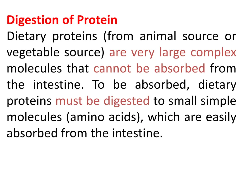 digestion of protein dietary proteins from animal