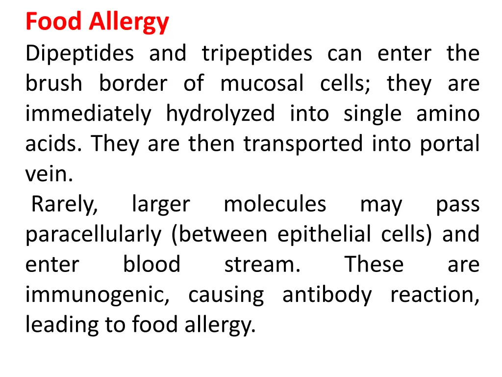 food allergy dipeptides and tripeptides can enter