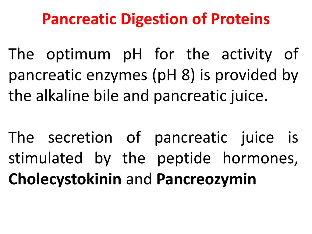 pancreatic digestion of proteins