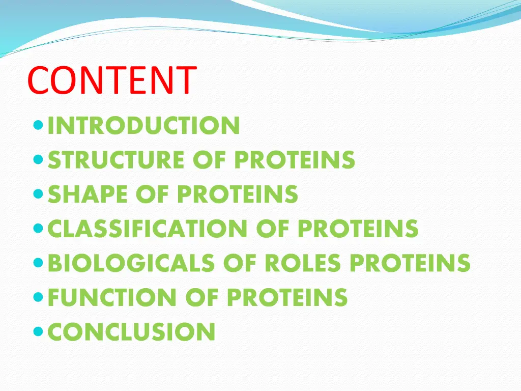 content introduction structure of proteins shape