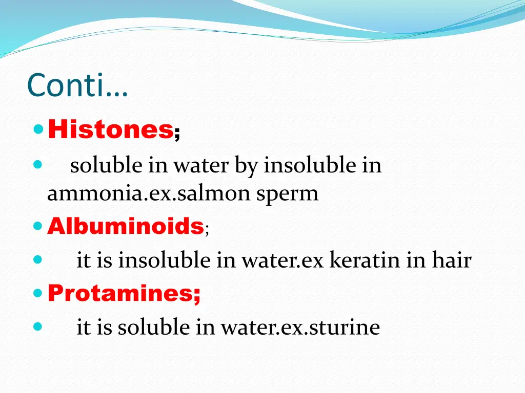 conti histones soluble in water by insoluble