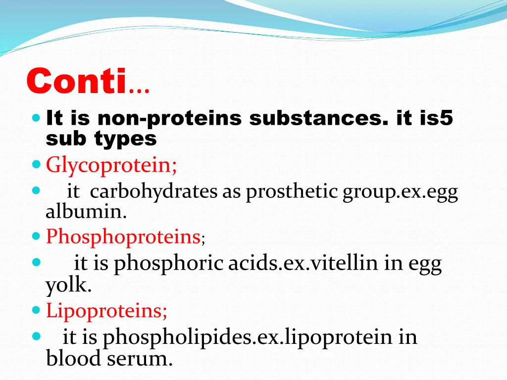 conti it is non proteins substances