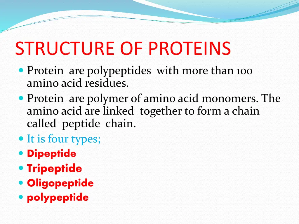 structure of proteins protein are polypeptides