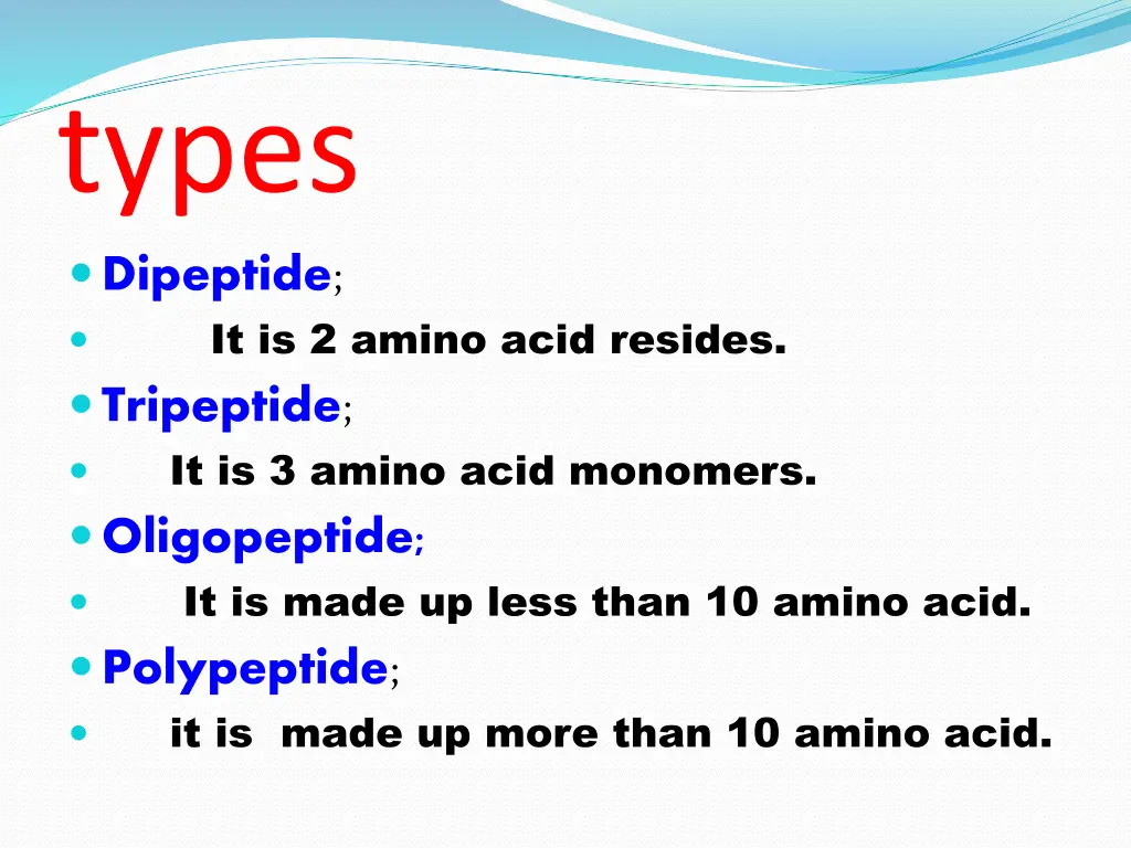 types dipeptide it is 2 amino acid resides