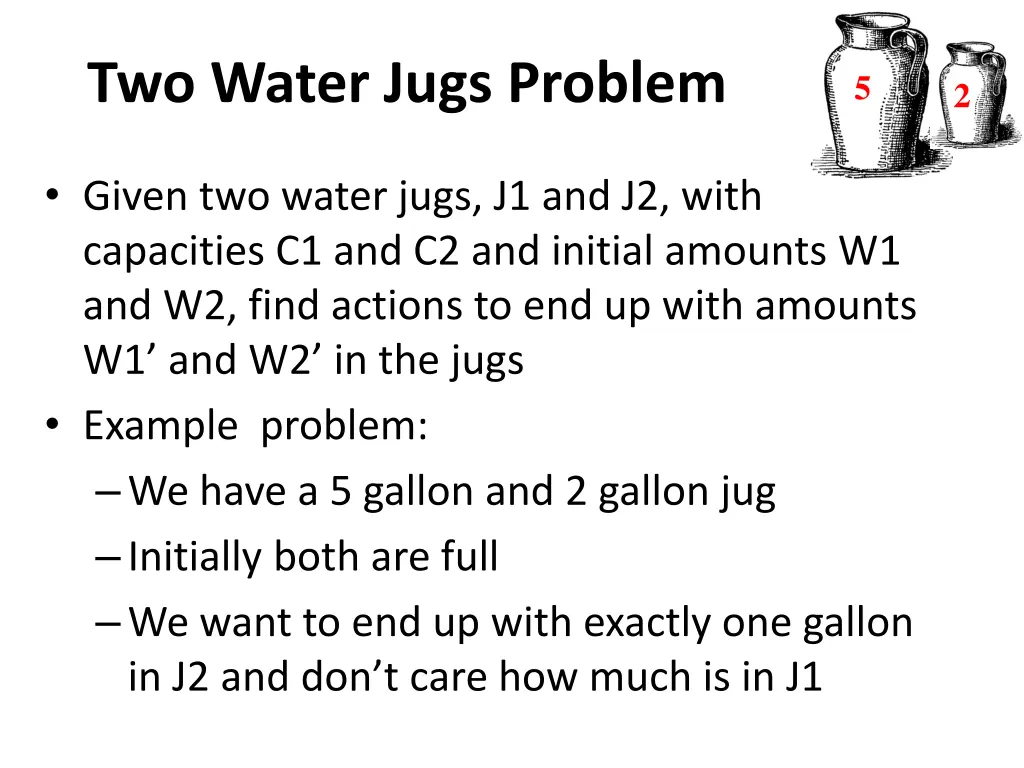 two water jugs problem