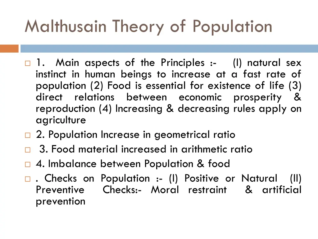 malthusain theory of population