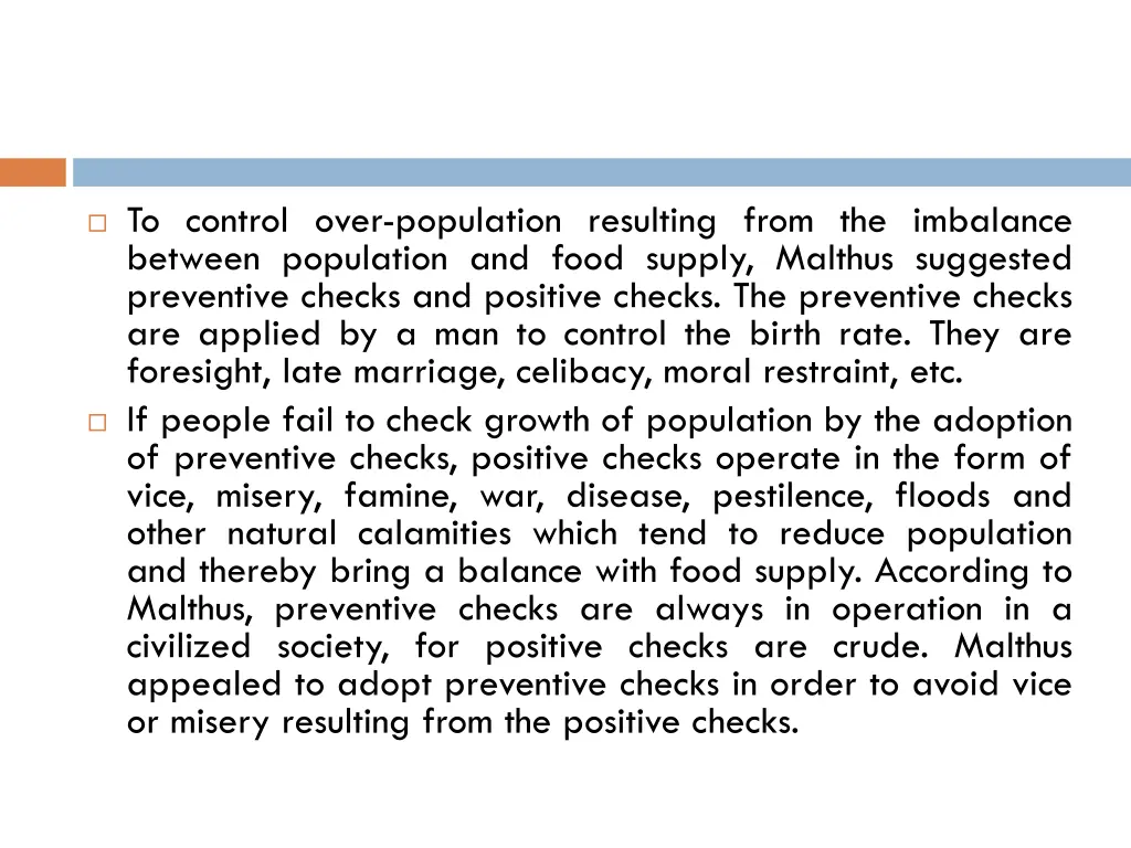 to control over population resulting from