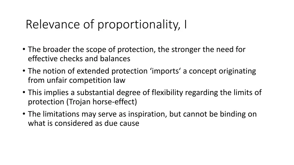 relevance of proportionality i