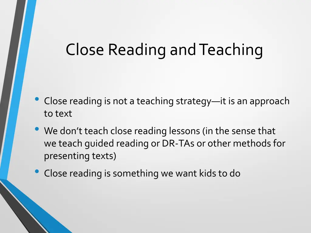 close reading and teaching