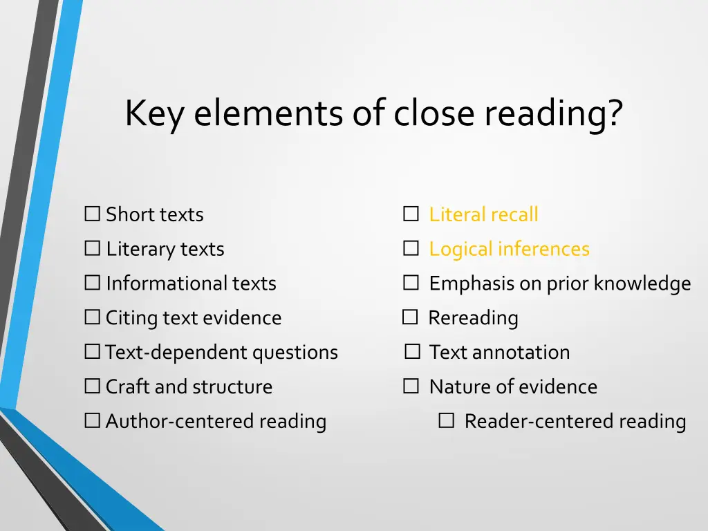 key elements of close reading 2