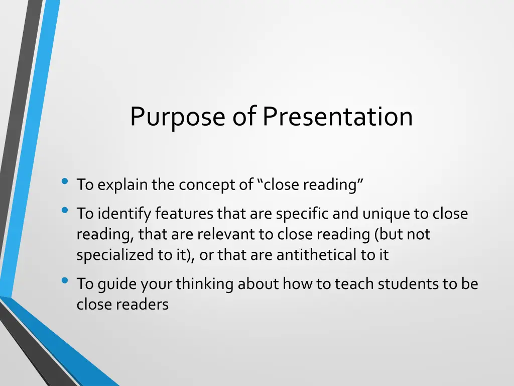 purpose of presentation