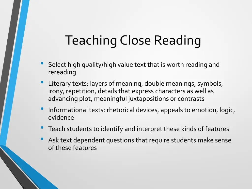 teaching close reading