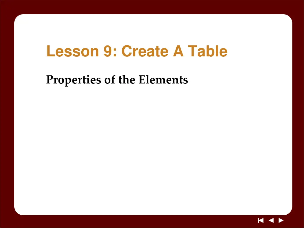 lesson 9 create a table