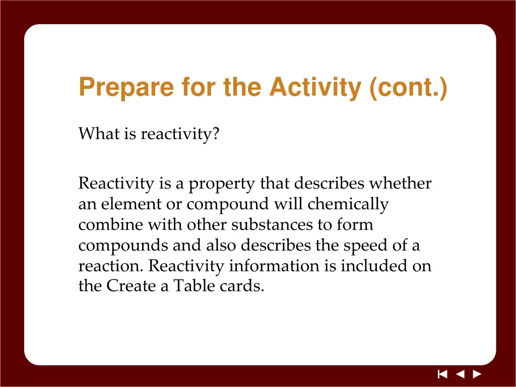 prepare for the activity cont 1