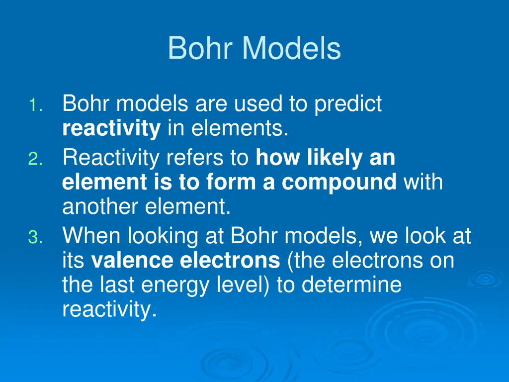 bohr models