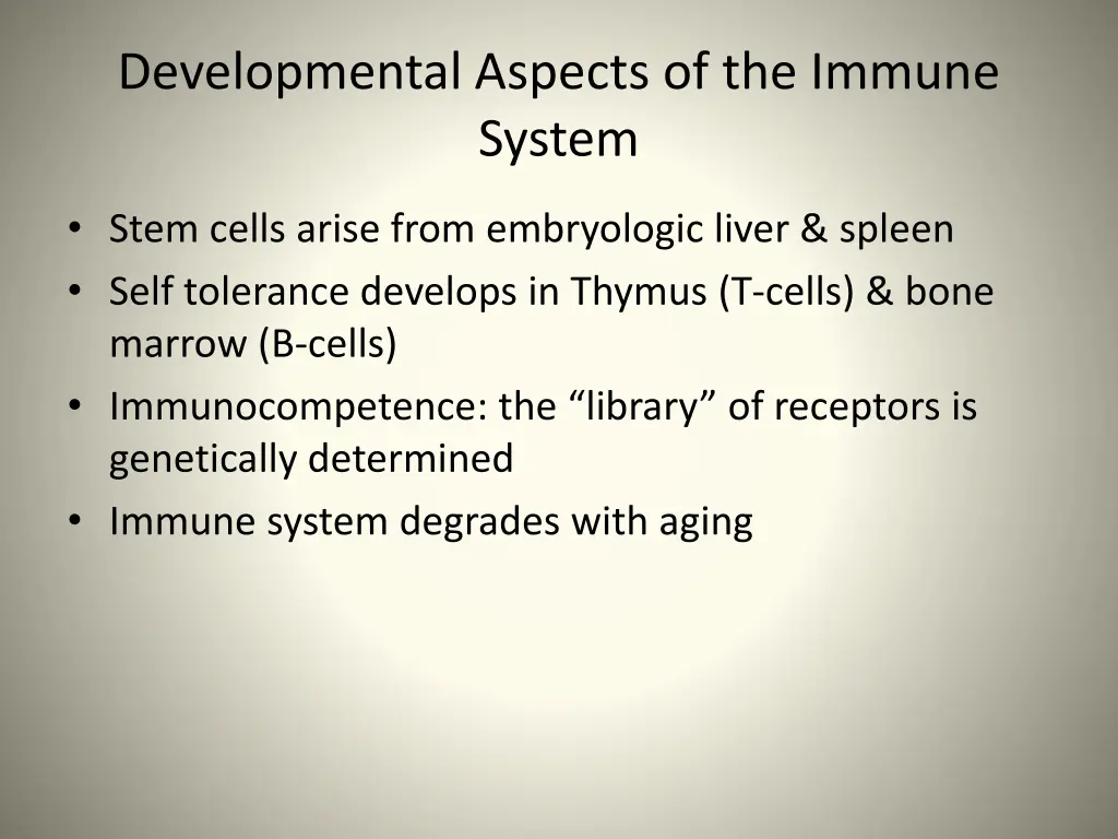 developmental aspects of the immune system