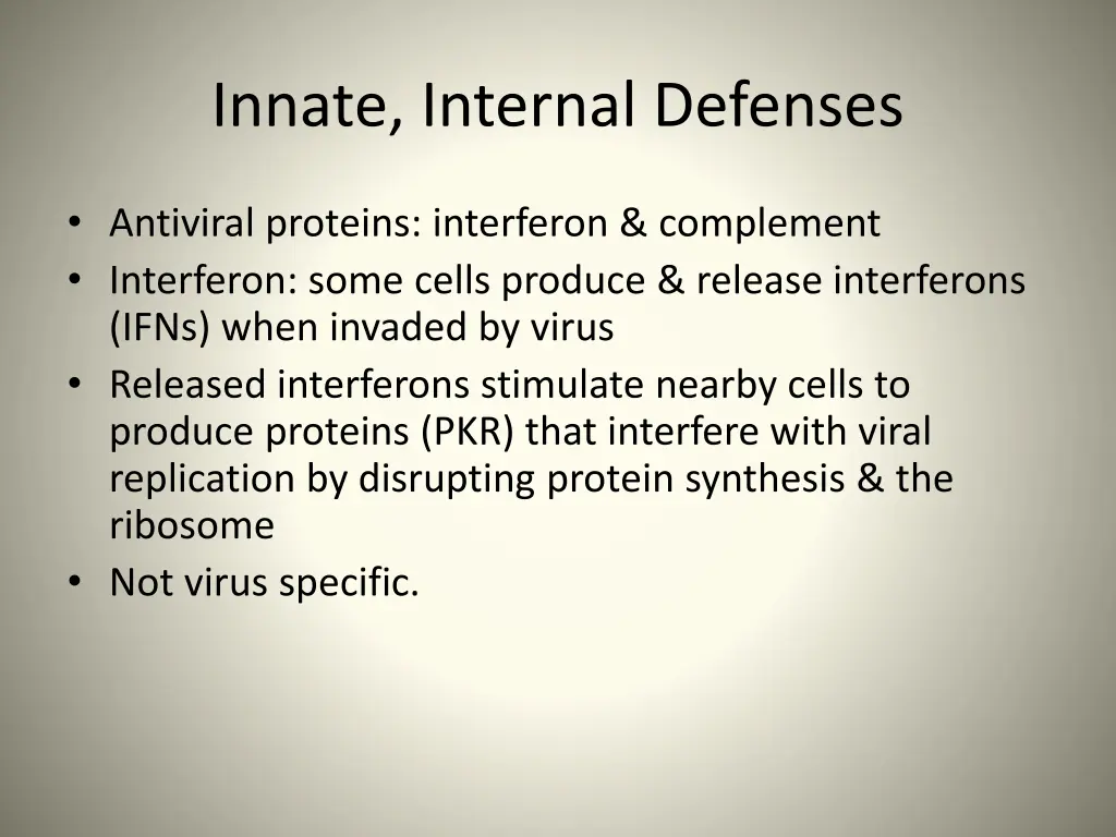 innate internal defenses