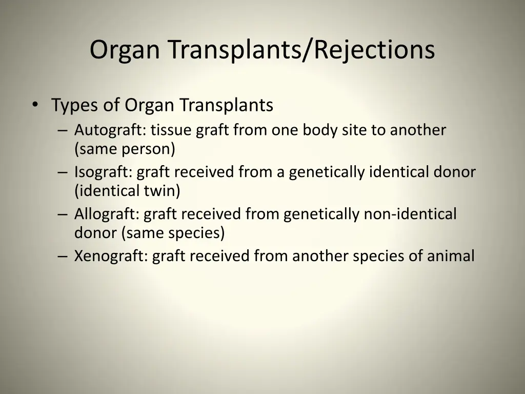 organ transplants rejections